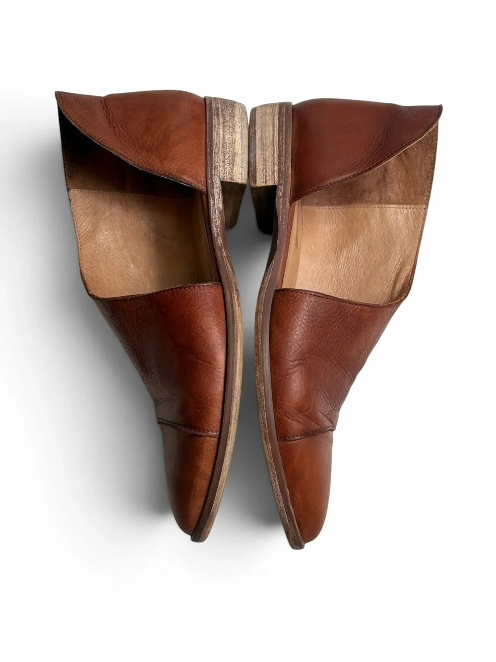 Free People Brown Leather D'Orsay Flats
